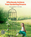 Heavy Duty Rustproof Metal Garden Trellis Set 4 Pack 87 By 20 Inches Climbing Plant Support used by girl for plants outdoors