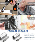 11 To 32mm And 7 To 19mm Auto Adjust Universal Socket Wrench Set For Drills All In One Multi Tool With Power Drill Adapters