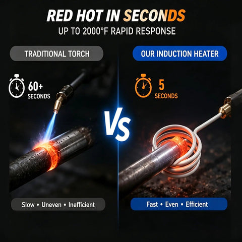 Comparison of traditional torch vs. Water Cooled High Frequency Induction Heater For Metal Smelting, Knife Making Brazing And Annealing System.