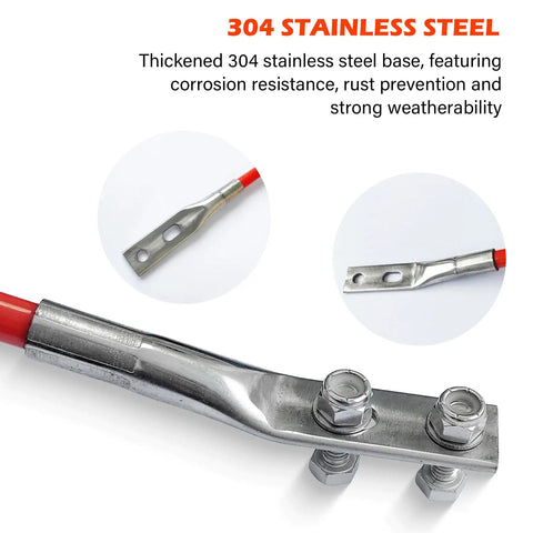 Snow Plow Blade Markers And Guides Kit 27 Inch With 304L Stainless Steel Base and Hardware showing steel wire core detail