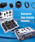 45 Piece Cord Grip Cable Glands Kit Waterproof Adjustable NPT Glands in various sizes with PG7 PA66 nylon strain relief connectors and gaskets.