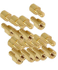 Heavy Duty M3 Brass Motherboard Standoffs Male To Female Thread Hex Spacer Screws pack of 20 showing gold hex spacers.