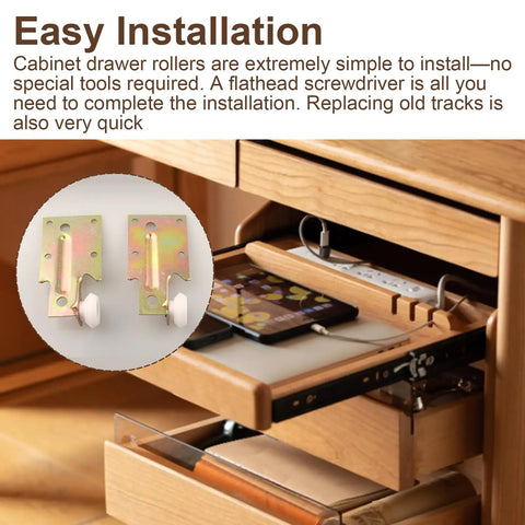 Heavy Duty Single Track Drawer Replacement With Sturdy Steel Bracket And Smooth Gliding Plastic Wheels For Cabinetry No Fuss Setup Two Piece Hardware Kit