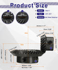 90 Degree Bevel Gear Set Beefed Up Two Piece 1 Mod Spiral Ground Bevel Gears With 20 Teeth Left Hand 6mm Bore And 40 Teeth Right Hand 8mm Bore For Mechanical Rotation shown with dimensions and material details.