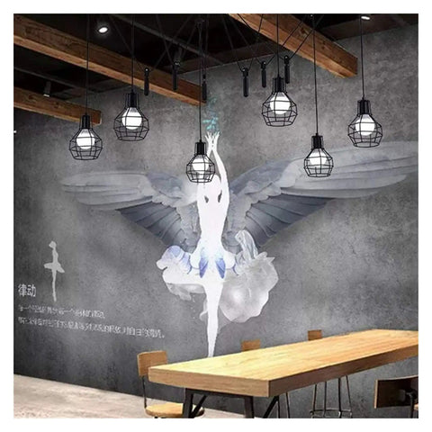 Straight Up Retro Industrial Chandelier With Working Pulley Cord Dope Black Metal Shade Swings Smooth Delivers That Killer Warm Glow Perfect For Your Living Room Or Kitchen Nook Setup Today hanging above dining table.