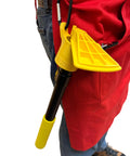 Keep Your Reach Tools Right At Hand With This Durable Wearable Holster Snaps Quickly Onto Belt Loops, showcasing yellow clip holding reach tool.