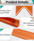 Close-up of 4 Piece Ladder Stabilizer Covers For Gutters And Roof With Non Slip Grip Strips showing double-sided width and self-adhesive backing.