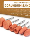42 Piece Aluminum Oxide Sanding Bit Set With One Eighth Inch Shank for rotary tools, showing various corundum sand bits