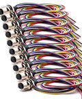 Waterproof M12 8 Pin Sensor Receptacle Connector A Coded Aviation Socket Female Straight Shielded Solder Type Back Mount Wiring 0.2m Cable