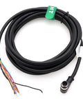M12 A Coded 12 Pin GPIO Power Cable 90 Degree Male To Flying Leads For KATHREIN RRU ARU 8500 RFID Readers And Zebra Cognex Vision Sensors