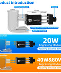 Diagram of high efficiency smoke and fume extractor for CNC engraving with transparent aluminum and acrylic body details.