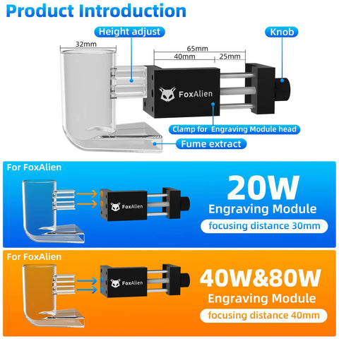 Diagram of high efficiency smoke and fume extractor for CNC engraving with transparent aluminum and acrylic body details.