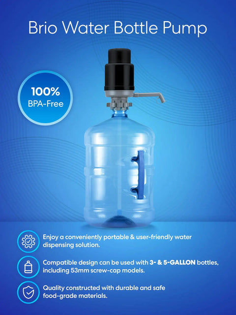 Universal Water Bottle Pump For 1 To 5 Gallon Jugs Manual Dispenser For Camping And Picnics with BPA-free label
