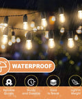100 Pack LED Replacement Bulbs For Outdoor String Lights No Fuss Easy Install Shatterproof Waterproof Plastic Filament E26