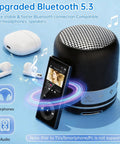 90GB MP3 Player With Bluetooth 5.3 Expandable To 256GB With Dual TF Card Slots For Thousands Of Songs next to earbuds and speaker