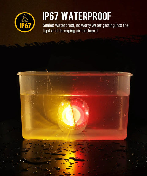 Red Amber 24 LED Boat Trailer Post Lights With Clear Lens 12V IP67 Waterproof Dual Color Marker Lights submerged in water