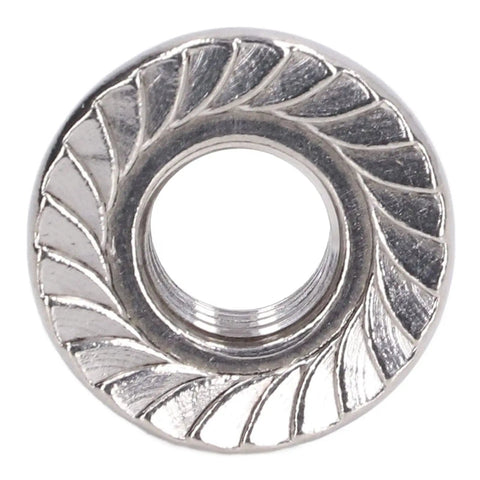 Stainless Steel DIN 1587 Flange Nut Set With Integrated Washer, A2-70 Rustproof Locking Nuts for bolts, top view, detail