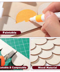Person painting unfinished scalloped wood trim strips for DIY projects, showcasing 18 Pack Scalloped Wood Trim Strips Unfinished Plywood Craft Moldings For Home Decor Diy Projects Painting Wall Accent Solid Build Smooth As Butter For Weekend Warriors.