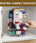 Two Tier Non Skid Acrylic Lazy Susan Turntable Organizer Rotating Spice Rack Spinning Tray For Kitchen Medicine Cabinet