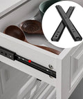Heavy Duty Drawer Slides And Table Extension Rails, Two-Section Stretching, Thick Cold-Rolled Steel, Ultra Strong 50kg Per Pair, Quiet Cushioned Rails With Rubber Pads And Ball Bearings, Rust-Resistant, Durable Build on open kitchen drawer