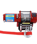 Heavy Duty 4500lb Electric Winch Kit For Trucks And Trailers With Easy Install Planetary Gear Design showcasing steel cable and hook.
