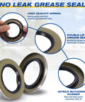 Boat trailer bearing kit with grease seals and nitrile rubber seals; front and close-up views; 4-piece set.