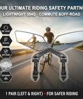 Two Pack Bike Mirrors for Handlebars With Real Glass Flat Lens and Sturdy Aluminum Clamp in cycling environment