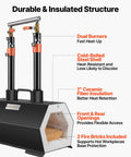 Portable Two Burner Propane Forge for Blacksmithing and Knife Making, showing dual burners and insulated structure