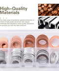 100 Pack Oil Drain Plug Gasket Kit With Heat Resistant Copper Engine Oil Pan Sealing Gaskets in storage case