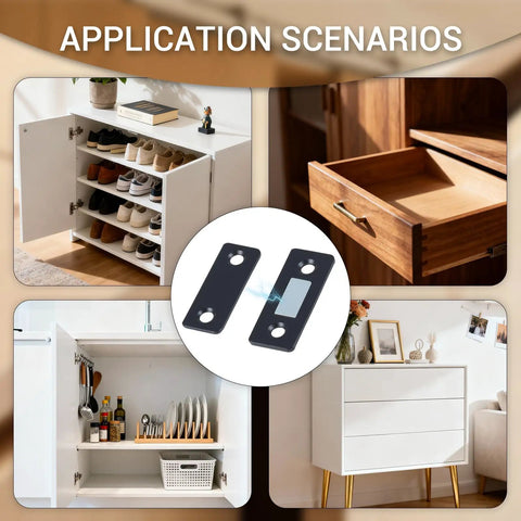 Ultra Thin Magnetic Cabinet Catch Set, 4 Pack Stick-On Drawer Magnets for Kitchens, Closets, Doors, and Lids, application scenarios