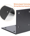 Close-up of black right-angle bracket with strong bearing capacity for woodwork repair.