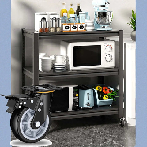 Heavy Duty Office Chair Wheels With Silent Polyurethane Casters For Hardwood Floors Roll Real Smooth, showcased on a kitchen cart.