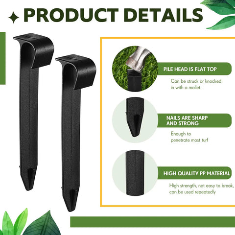 Pack Of 100 Half Inch Irrigation Tubing Hold Down Stakes Beefed Up Heavy Duty Anchors For Sprinkler Garden Landscaping Drip Lines Three Quarters Inch By Four Point Three Three Inch, black plastic stakes product details