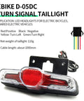 Plug In Ebike Light Kit With Front Headlight And Built In Horn, Rear Taillight, DK336 Switch And Wiring shown with turn signal taillight