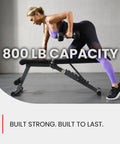 Person using Versatile 5 In 1 Adjustable Weight Bench For Home Gym With Foldable Design And 800 Pound Capacity Ideal For Dumbbell Sets