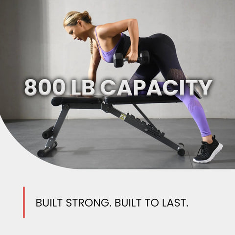 Person using Versatile 5 In 1 Adjustable Weight Bench For Home Gym With Foldable Design And 800 Pound Capacity Ideal For Dumbbell Sets