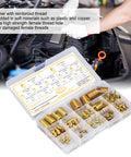 Heavy Duty Pro Grade Self Tapping Thread Inserts Kit M2 To M14 High Carbon Steel Slotted Inserts With Storage Case For Quick Reinforcement And Repair Toolset Durable Build For Demanding Projects, open case with assorted brass inserts