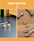 Brass Furniture Stabilizer Legs Four Pack For Mini Cabinets And Desks 10mm Decorative Riser Feet on desk near tools