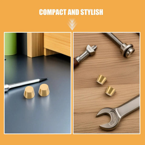Brass Furniture Stabilizer Legs Four Pack For Mini Cabinets And Desks 10mm Decorative Riser Feet on desk near tools