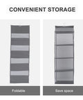 Rock Solid Four Layer Closet Hanging Shelf With Sturdy Hook Nonwoven Mesh Bag Organizer Space Saver showcasing foldable design and mesh fabric.