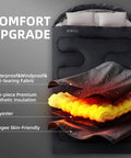 Oversized Double Sleeping Bag For Two Adults Queen Size With Two Pillows Built For Camping showing layers of insulation.