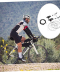 Heavy Duty Mountain Bike Hydraulic Disc Brake Set With Slick Pad Compatibility, cyclist on trail with bike and brake components.