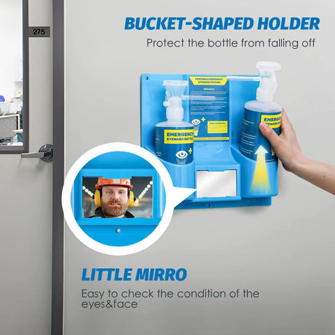 Portable Eye Wash Station Kit With Eyewash Bottles And Wall Mount Bracket Self Contained Emergency Eyewash Unit With Mirror