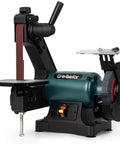 Rock Solid 6 Inch Bench Grinder And 1X30 Belt Sander Combo Quiet workhorse motor and sanding belt for metalworking projects.
