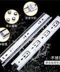 Stainless Steel Drawer Slide Rail Set Two Pack 10 Inch Three Section Track Ball Bearing Silent Drawer Sliders with features