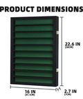 80 Golf Ball Display Case Cabinet With Solid Wood Frame UV Protected Lockable Acrylic Door Wall Mounted Black Finish Dimensions