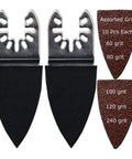 52 Piece Finger Oscillating Multi Tool Sanding Pads Kit With Two Finger Pads And Fifty Sandpaper Sheets Aluminum Oxide Hook And Loop
