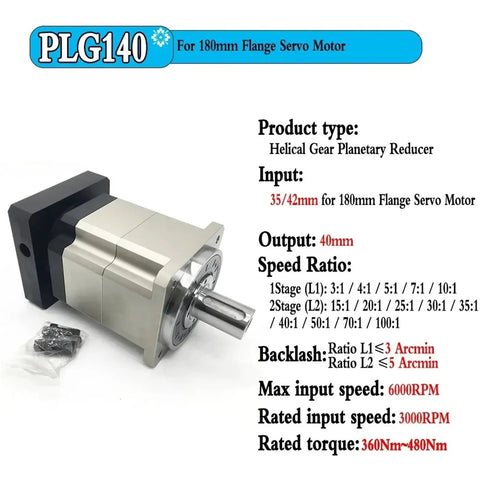 Plug And Play Planetary Gearbox Delivering Rock Solid 3 Arcmin Precision And Smooth Helical Gears For Nema 23 And 180 Servo Motors Built Tough Speed Reducer Gear Ratio 3 To 100 To 1 with 40mm output.