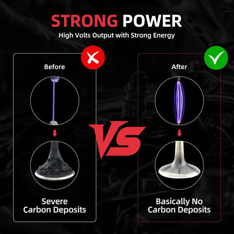 Comparison of carbon deposits before and after using Set Of 4 Ignition Coil Packs And Platinum Spark Plugs For 1.8L 2.0L L4 Engines