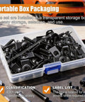 50 Pack M6 1.0 Body Bolts And U Nut Clip Kit For Splash Shields Durable Metal Fasteners For Car Splash Guards And Engine Protection With Rust Resistant Long Lasting Performance And Easy Installation in clear storage box